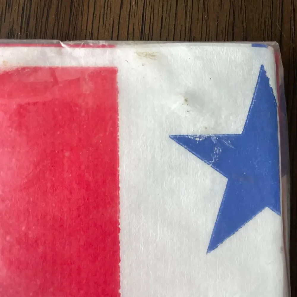 Vintage Hallmark Crepe Paper Table Cover Liberty Bell Tablecloth Prop NOS READ